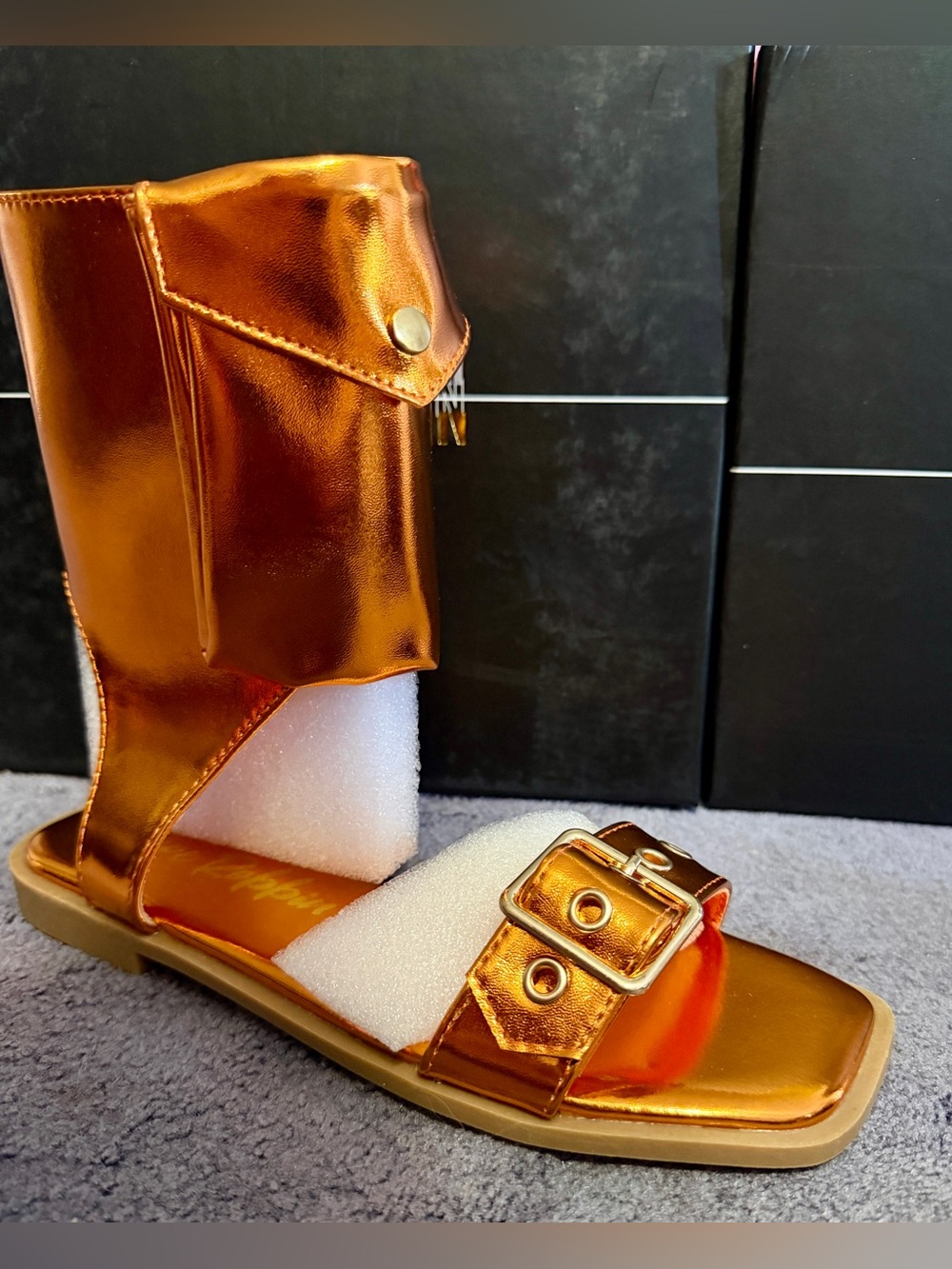 Women’s Orange Natalie Cargo Pocket Sandal- Cape Robbin